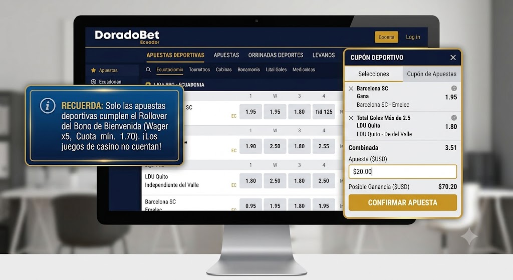 Cupón de apuestas deportivas en Liga Pro Ecuador